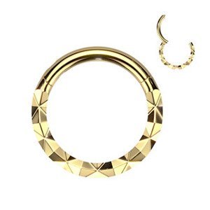 Šperky4U Zlacený piercing kruh segment - K01072GD-1206