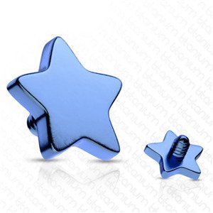 Šperky4U Microdermal - ozdobná část - hvězda, barva tmavě  modrá - MD01034-B