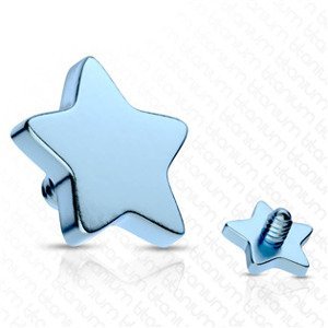 Šperky4U Microdermal - ozdobná část - hvězda, barva světle modrá - MD01034-LB