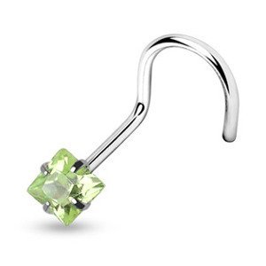 Šperky4U Piercing do nosu, zelená barva - N01052-G