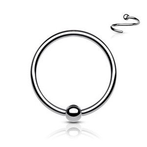 Šperky4U Piercing - kruh titan s kuličkou - TIT1103-08082