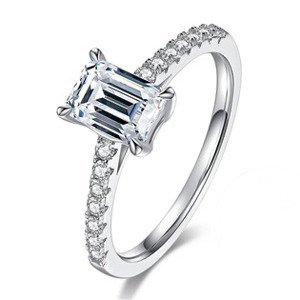 NUBIS® Stříbrný zásnubní prsten moissanit - velikost 51 - MN004-51