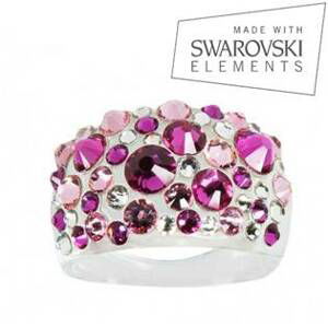 AKTUAL, s.r.o. Prsten s krystaly Crystals from Swarovski®, Fuchsia - velikost 50 - LV2004-50