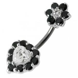 Šperky4U Stříbrný piercing do pupíku - BP01105-K