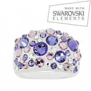 AKTUAL, s.r.o. Prsten s krystaly Crystals from Swarovski®, Tanzanite - velikost 50 - LV2007-50