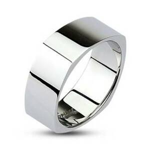 Spikes USA Hranatý ocelový prsten lesklý, šíře 8 mm - velikost 65 - OPR1300-65