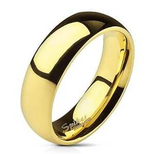 Šperky4U Ocelový prsten zlacený, šíře 6 mm - velikost 65 - OPR1495-6-65