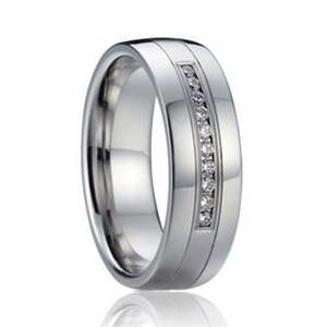 7AE AN1015 Dámský snubní prsten se zirkony - velikost 53 - AN1015-D-53