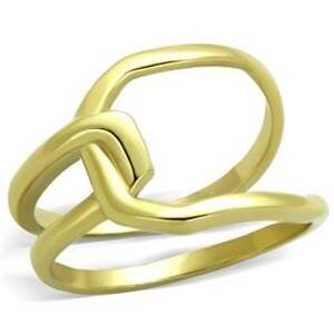 Šperky4U Zlacený ocelový prsten proplétaný - velikost 52 - OPR1589-52