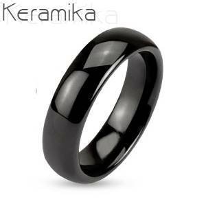 NUBIS® Keramický prsten černý, šíře 6 mm - velikost 60 - KM1000-6-60