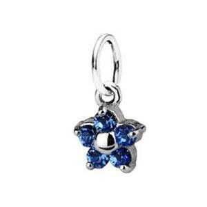 Šperky4U Dětský přívěšek kytička, Crystals from SWAROVSKI® Sapphire - CS3500-SF