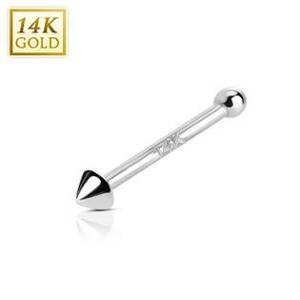 Šperky4U Zlatý piercing do nosu - špička, Au 585/1000 - ZL01115-WG