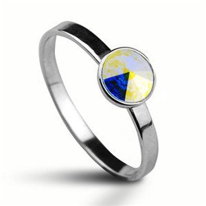 NUBIS® Stříbrný prsten s kamenem Crystals from Swarovski®, barva: CRYSTAL AB - velikost 51 - CS5940-AB-51