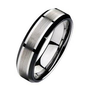 NUBIS® Wolframový prsten, šíře 7 mm - velikost 52 - NWF1014-7-52