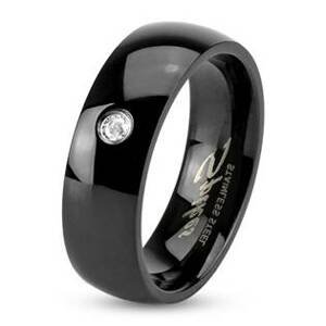 Šperky4U Černý ocelový prsten šíře 6 mm - velikost 60 - OPR1299-6-Zr-60