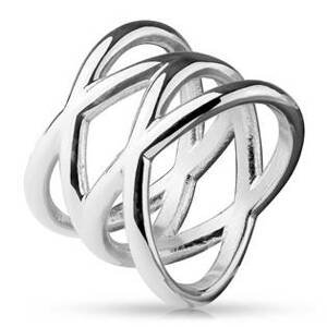 Šperky4U Dámský proplétaný ocelový prsten - velikost 57 - OPR1658-57