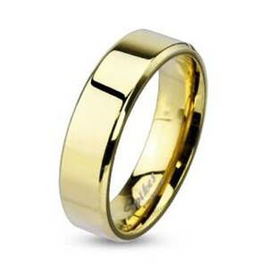 Šperky4U Zlacený ocelový prsten, šíře 6 mm - velikost 65 - OPR0007-6-65