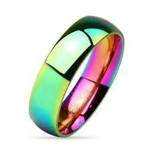 Šperky4U Ocelový prsten duhový, šíře 6 mm - velikost 52 - OPR0013-6-52