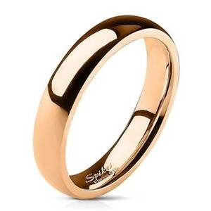 Šperky4U Zlacený ocelový prsten, šíře 4 mm - velikost 68 - OPR0016-4-68