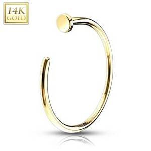 Šperky4U Zlatý piercing do nosu kruh, Au 585/1000 - ZL01040-0808-YG