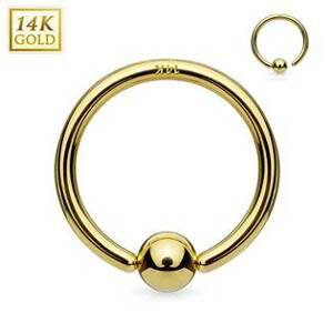 Šperky4U Zlatý piercing - kruh, Au 585/1000 - ZL01042-10102-YG