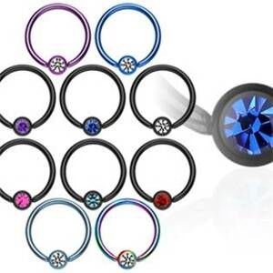 Šperky4U Piercing kruh s kamínem 1,2 x 10 mm - K01031-K-C
