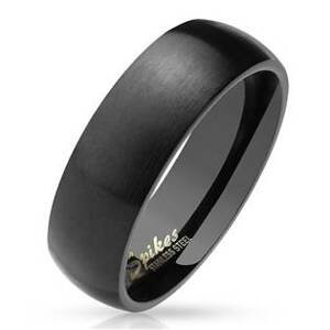 Šperky4U Černý matný ocelový prsten, šíře 6 mm - velikost 65 - OPR0027-6-65