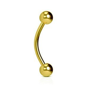 Šperky4U Piercing do obočí - pozlacený - OB01089-1208