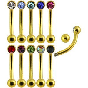 Šperky4U Pozlacený piercing do obočí - OB01082-R