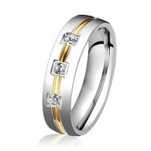 Šperky4U OPR0039-D-Zr Dámský ocelový prsten se zirkonem, šíře 5 mm - velikost 52 - OPR0039-Zr-52
