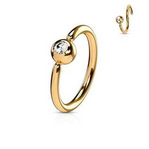 Šperky4U Piercing - zlacený kruh, kulička 3 mm - K1019-10083