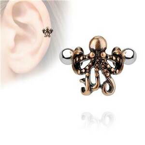 Šperky4U Cartilage piercing do ucha - chobotnice - CP1024