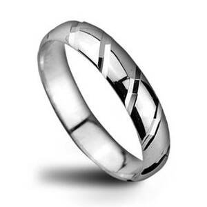 Šperky4U Pánský stříbrný snubní prsten, šíře 4 mm - velikost 61 - ZB52700-61