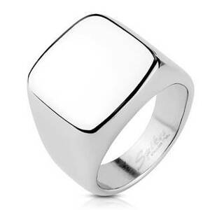 Šperky4U Pečetní ocelový prsten lesklý - velikost 65 - OPR1601ST-65