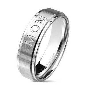 Šperky4U Matný ocelový prsten "MOM" - velikost 60 - OPR1723-60