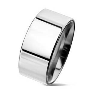 Šperky4U Hladký leštěný ocelový prsten šíře 10 mm - velikost 60 - OPR1716-60