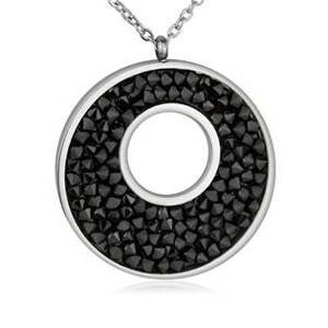 NUBIS® Ocelový náhrdelník s krystaly Crystals from Swarovski®, BLACK JET - LV5001-JET