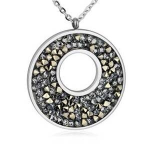 NUBIS® Ocelový náhrdelník s krystaly Crystals from Swarovski®, GOLDEN CHOCOLATE - LV5001-GCH