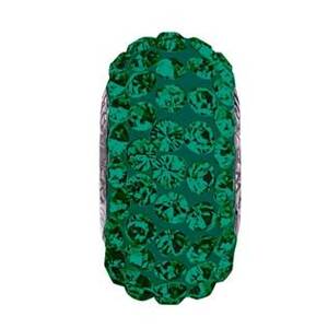 Šperky4U Navlékací přívěšek korálek SLIM s krystaly Swarovski®, EMERALD - LV0001-EM