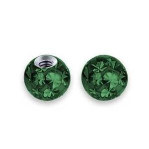 Šperky4U Náhradní kulička s krystaly Swarovski®, 3 mm, závit 1,2 mm, barva tmavě zelená - ND01023-03-DG