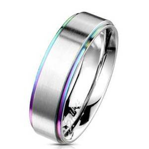 Šperky4U OPR0101 Pánský snubní ocelový prsten - velikost 68 - OPR0101-6-68