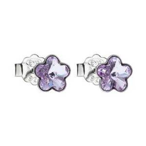 EVOLUTION GROUP CZ Stříbrné náušnice kytičky Crystals from Swarovski® Violet - 31080.3 Violet