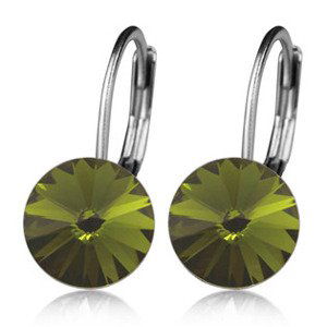 NUBIS® Ocelové náušnice s krystaly Swarovski® OLIVINE - NBS08-OV