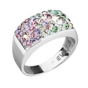 EVOLUTION GROUP CZ Stříbrný hranatý prsten Crystals from Swarovski®, Sakura - velikost 54 - 35014.3
