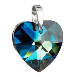 EVOLUTION GROUP CZ Stříbrný přívěšek srdce Crystals from Swarovski® Bermuda Blue - 34002.5 Bermuda Blue