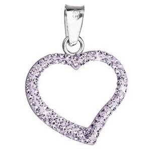 EVOLUTION GROUP CZ Stříbrný přívěšek srdíčko s krystaly Crystals from Swarovski®, Violet - 34093.3 Violet