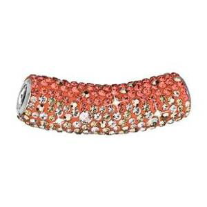 EVOLUTION GROUP CZ Stříbrný přívěšek tubus s krystaly Crystals from Swarovski®, Orange - 34132.4 Orange