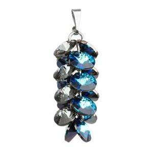 EVOLUTION GROUP CZ Stříbrný přívěšek hrozen Crystals from Swarovski® Bermuda Blue - 34195.5 Bermuda Blue