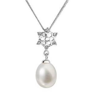 EVOLUTION GROUP CZ Stříbrný náhrdelník s přívěškem a říční perlou - 22010.1