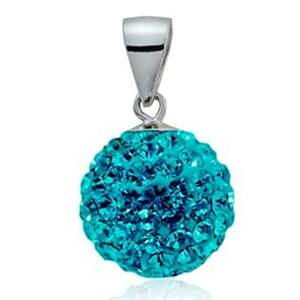 NUBIS® Stříbrný přívěšek koule 10 mm s krystaly Crystals from Swarovski®, Turquise - NS-SWAG-Q